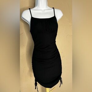 Woman’s Ruched Bust Spaghetti Strap Mini Cami Bodycon Short Dress